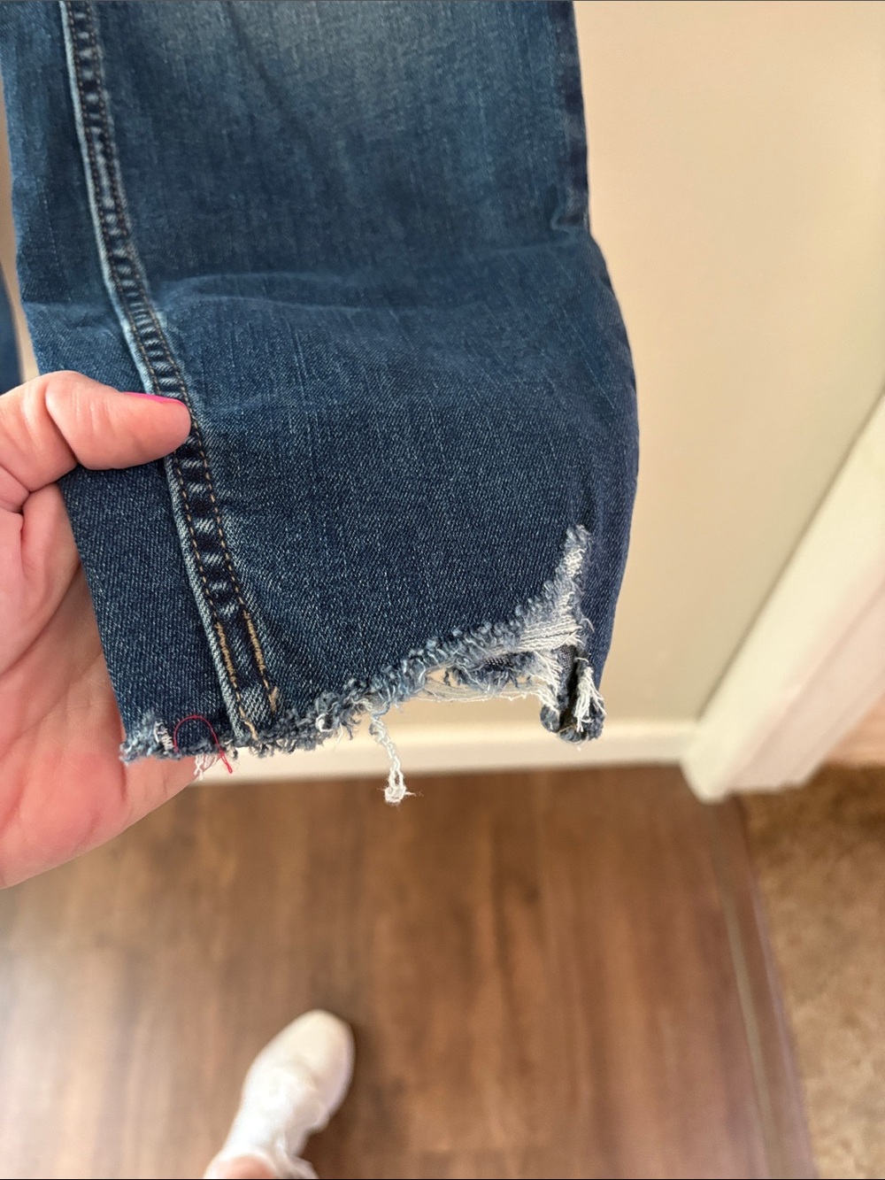Maurices Dark Blue Button-Front Cropped Jeans - Picture 4 of 5
